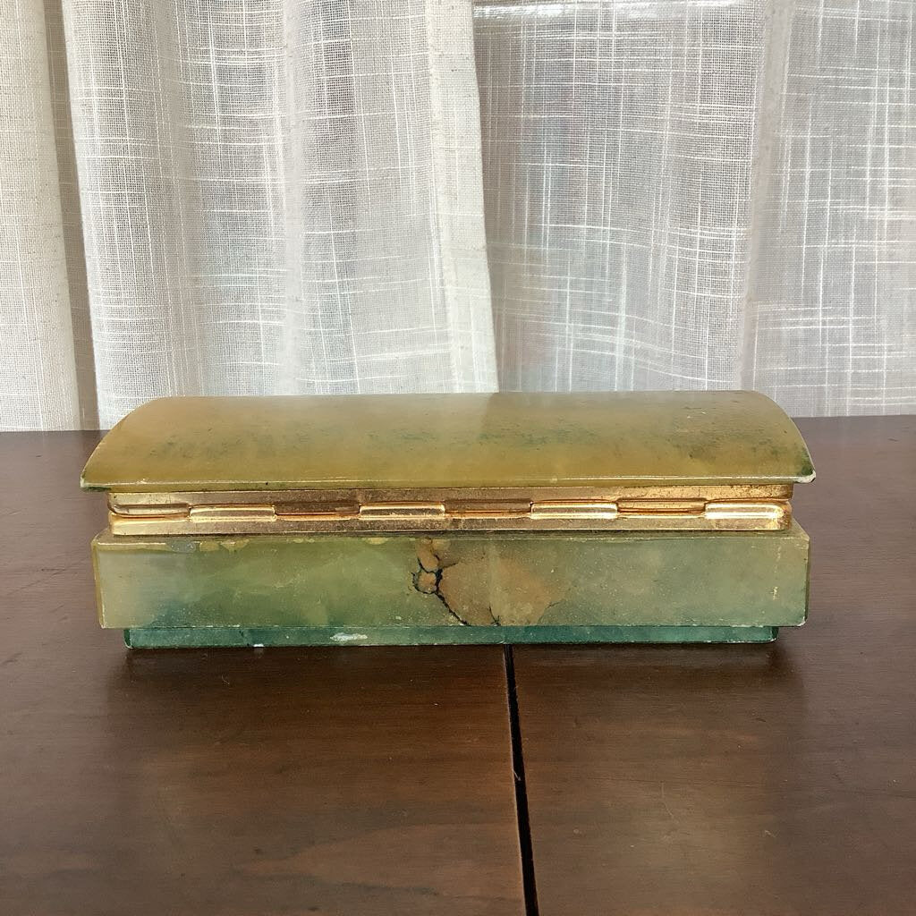 Vintage Genuine Alabaster Made in Italy Jewelry Box