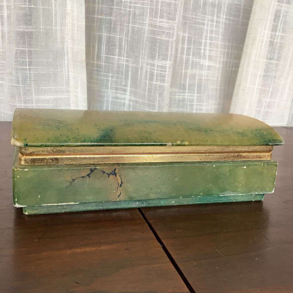 Vintage Genuine Alabaster Made in Italy Jewelry Box