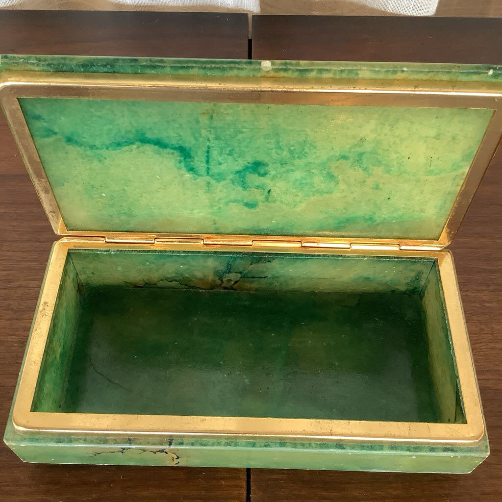 Vintage Genuine Alabaster Made in Italy Jewelry Box