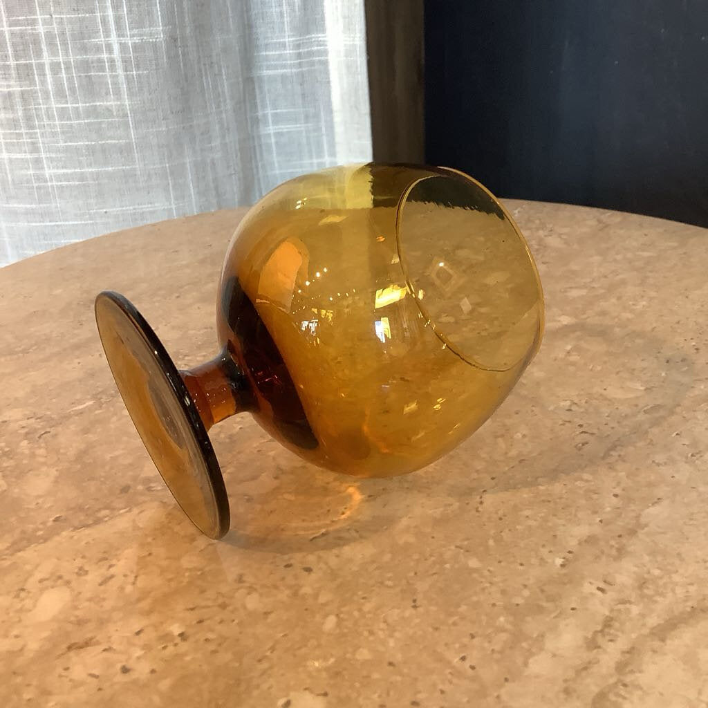 Vintage Amber Brandy Glass Set
