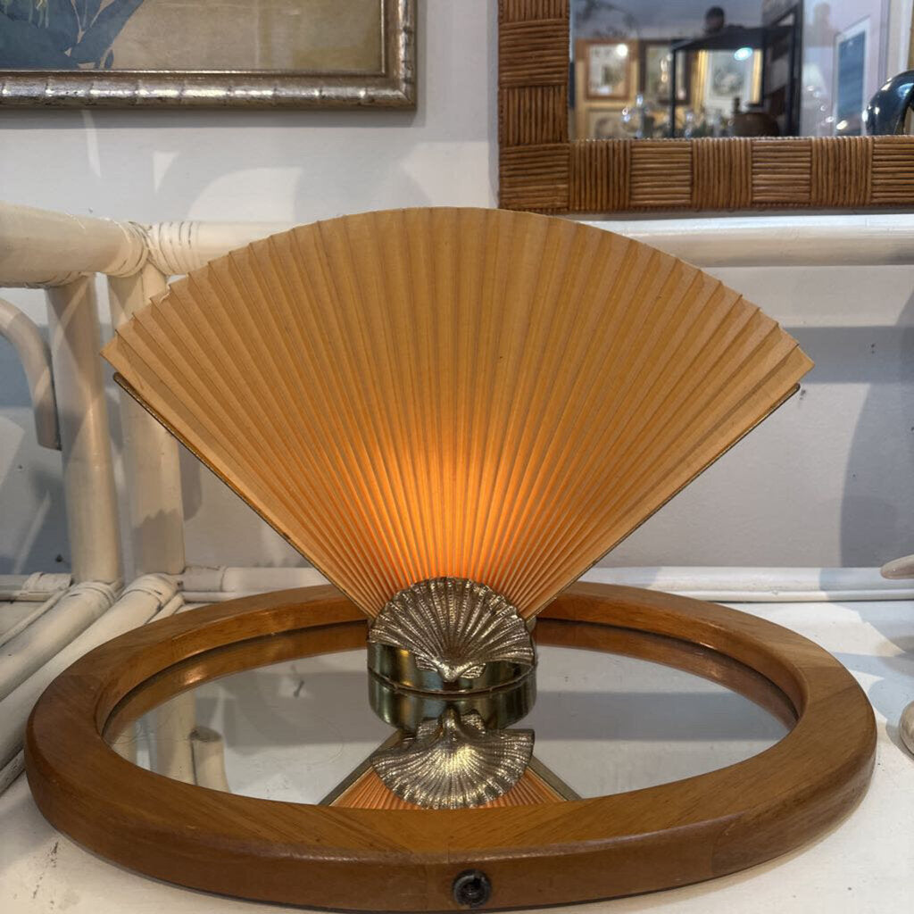 Vintage Clamshell Accordion Fan Lamp
