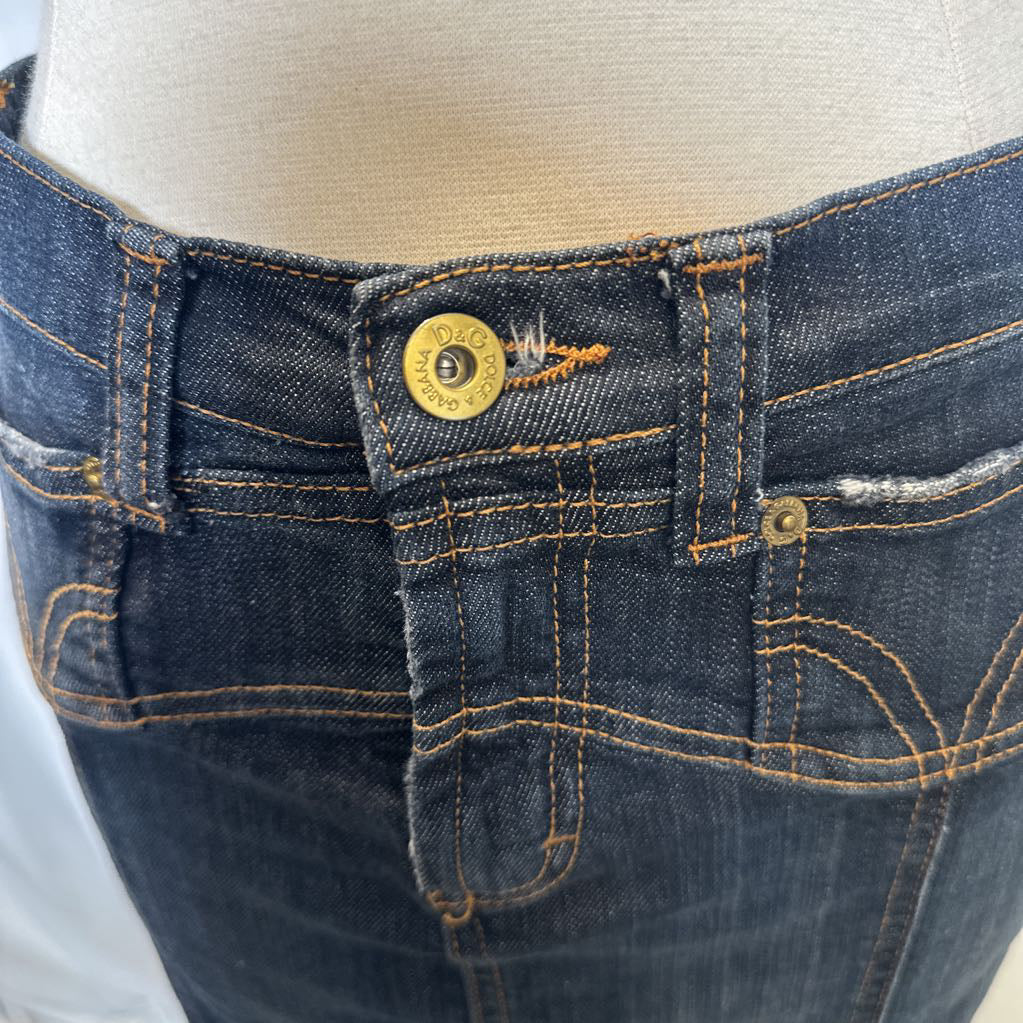 Y2K Dolce & Gabbana Denim Pencil Mini Skirt