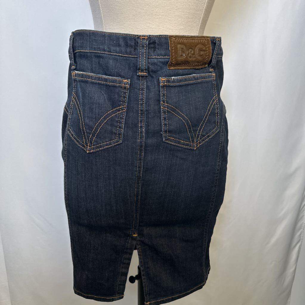 Y2K Dolce & Gabbana Denim Pencil Mini Skirt