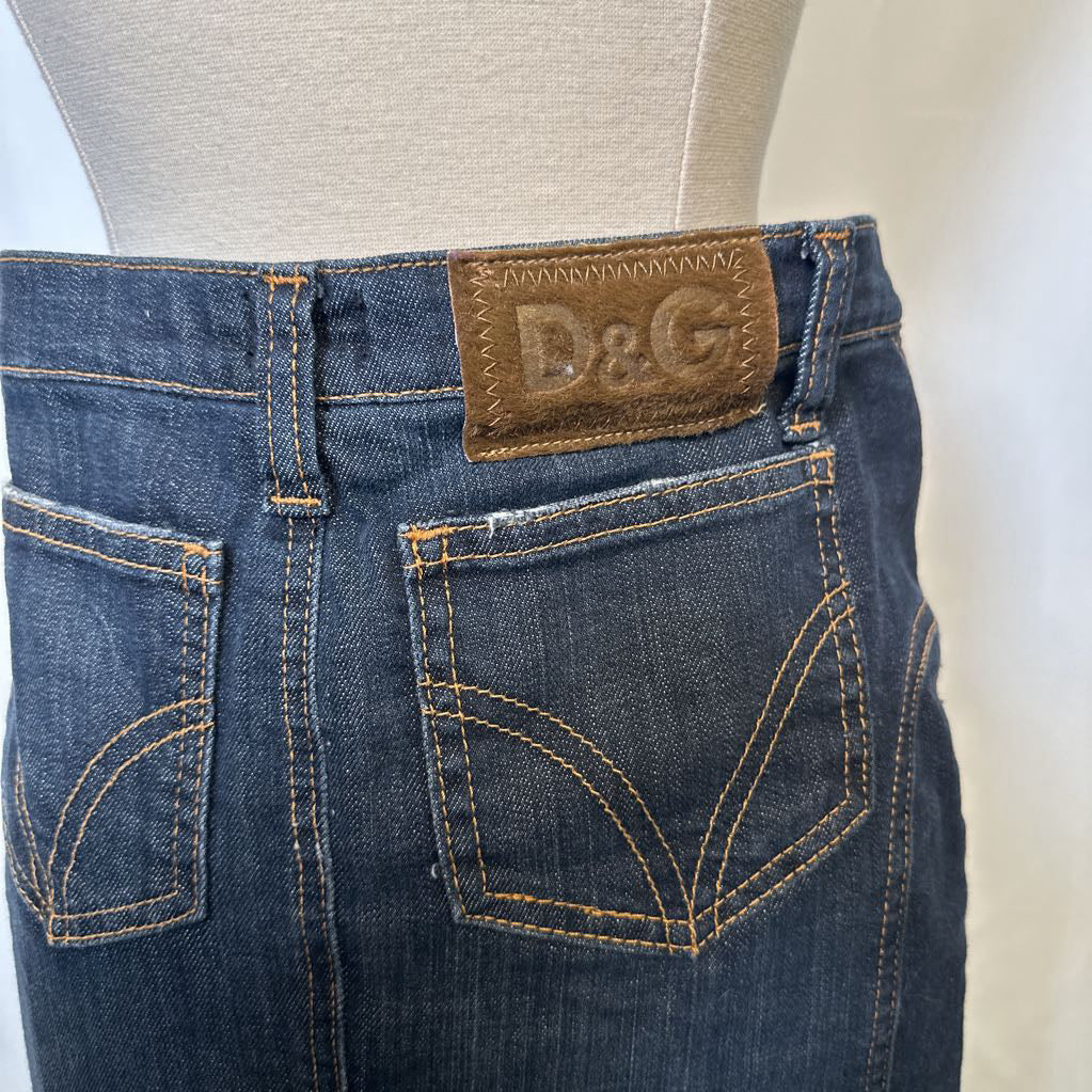 Y2K Dolce & Gabbana Denim Pencil Mini Skirt