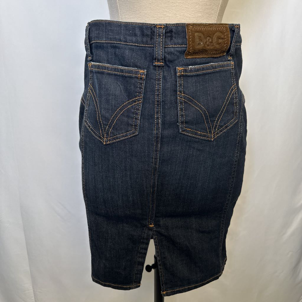 Y2K Dolce & Gabbana Denim Pencil Mini Skirt