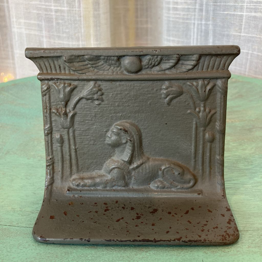 1920s Cast Iron Egyptian Sphinx Bookend