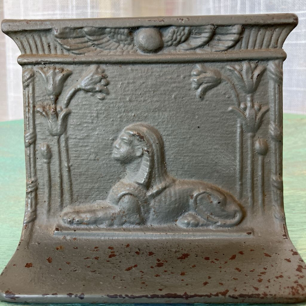 1920s Cast Iron Egyptian Sphinx Bookend