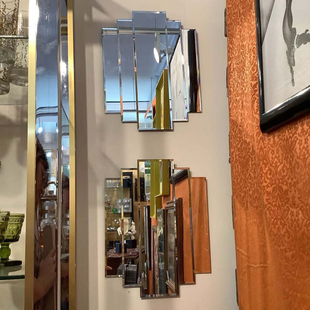 1980s Post Modern Beveled Cascade Mirror Set