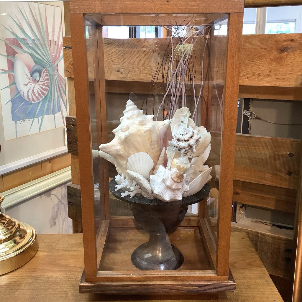 Cloche Conch Shell Copper Pedestal - Vintage Handmade