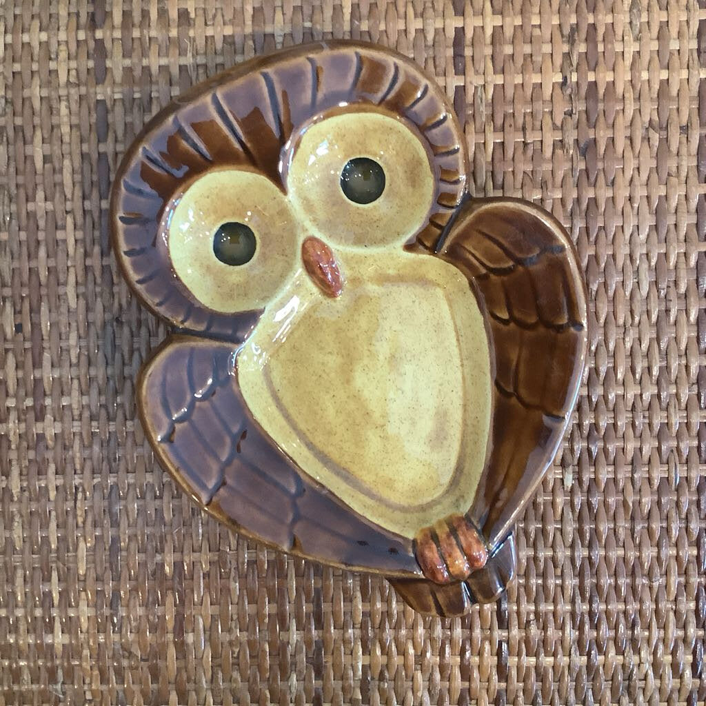 70's Ceramic Owl Tray