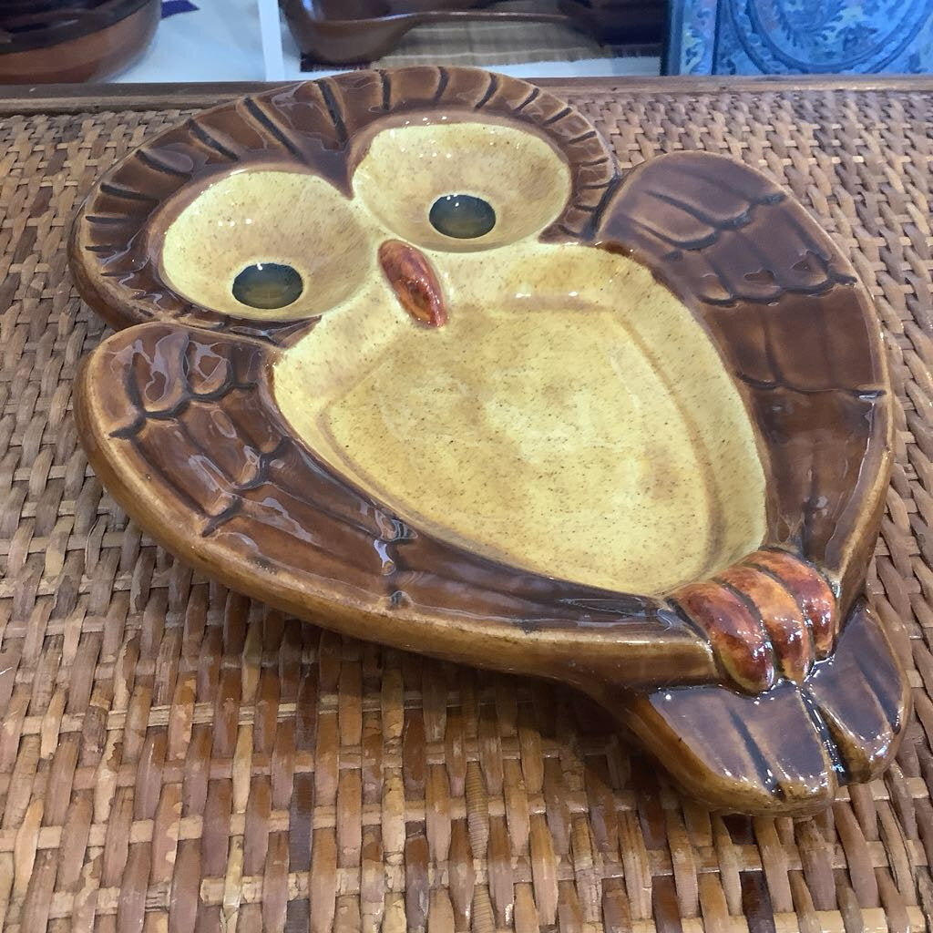 70's Ceramic Owl Tray