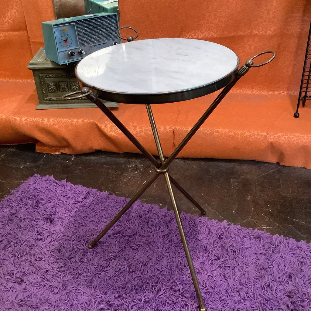 Vintage Marble Brass Pedestal