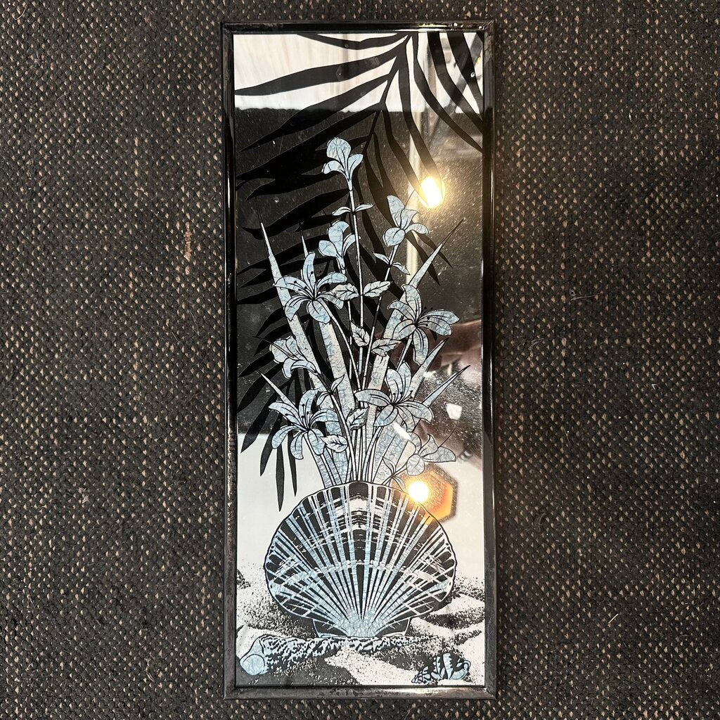 Vintage Mirror With Floral Print Overlay