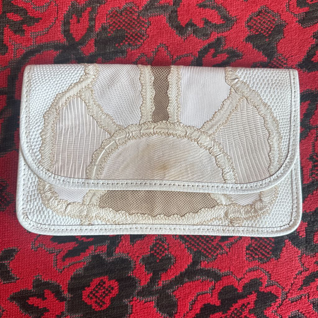 Vintage Carlos Falchi Snakeskin Patchwork Clutch