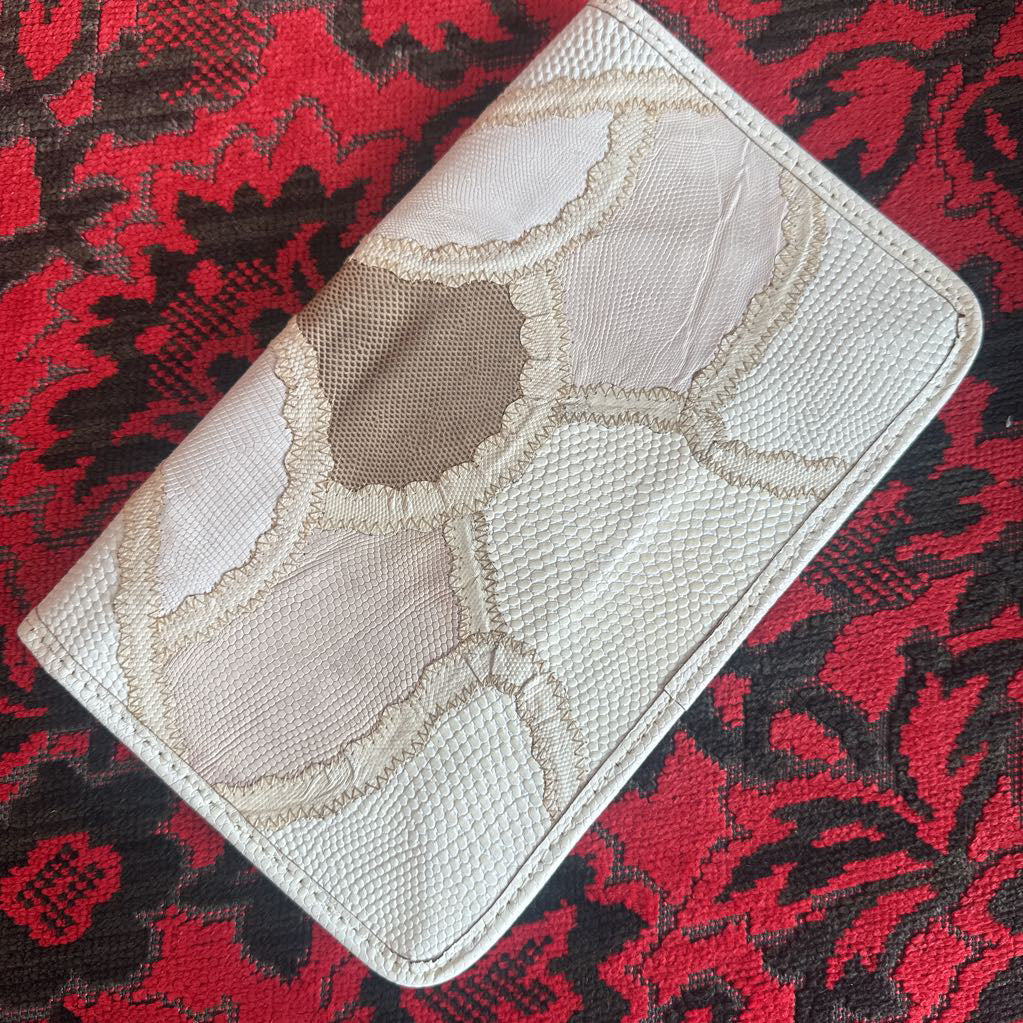 Vintage Carlos Falchi Snakeskin Patchwork Clutch