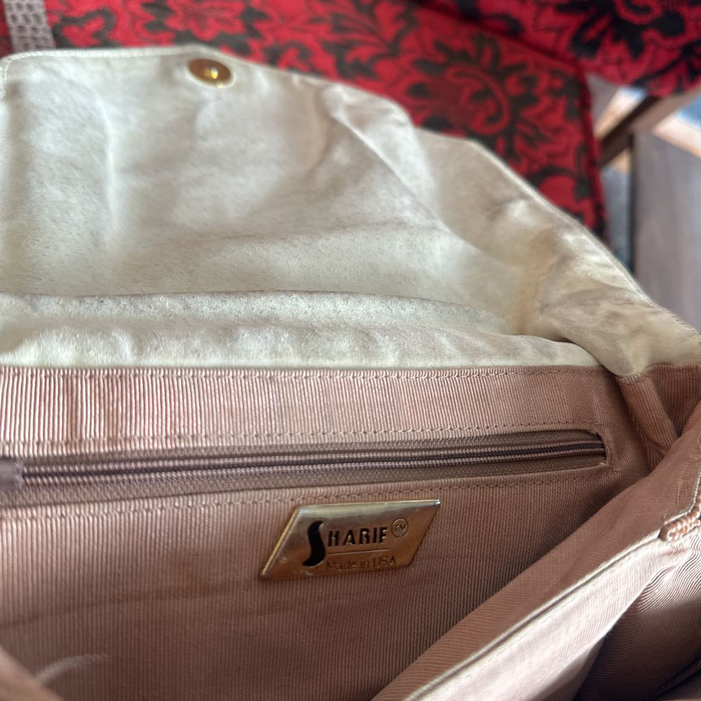 1980s SHARIF USA Snakeskin Patchwork Crossbody