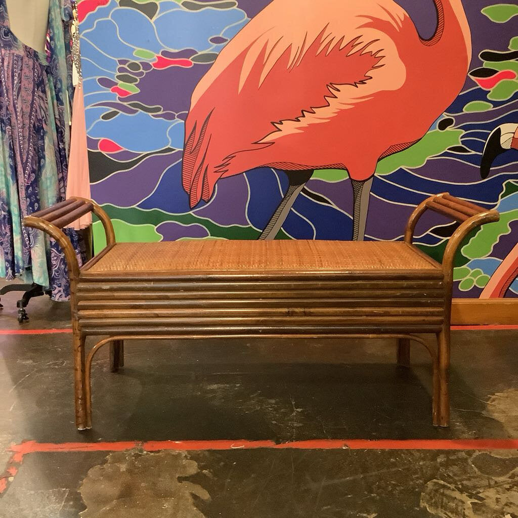 Vintage Rattan Bench