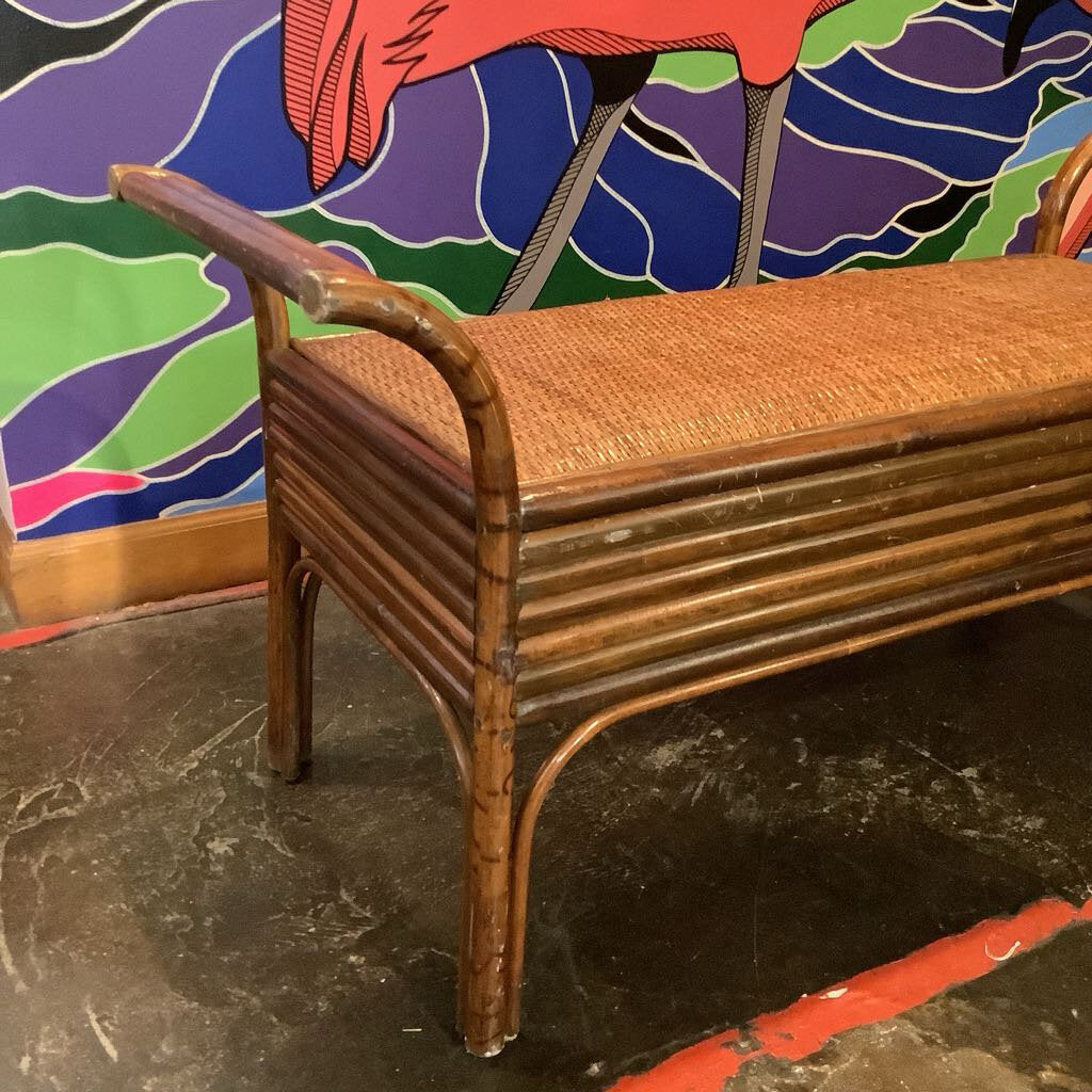 Vintage Rattan Bench