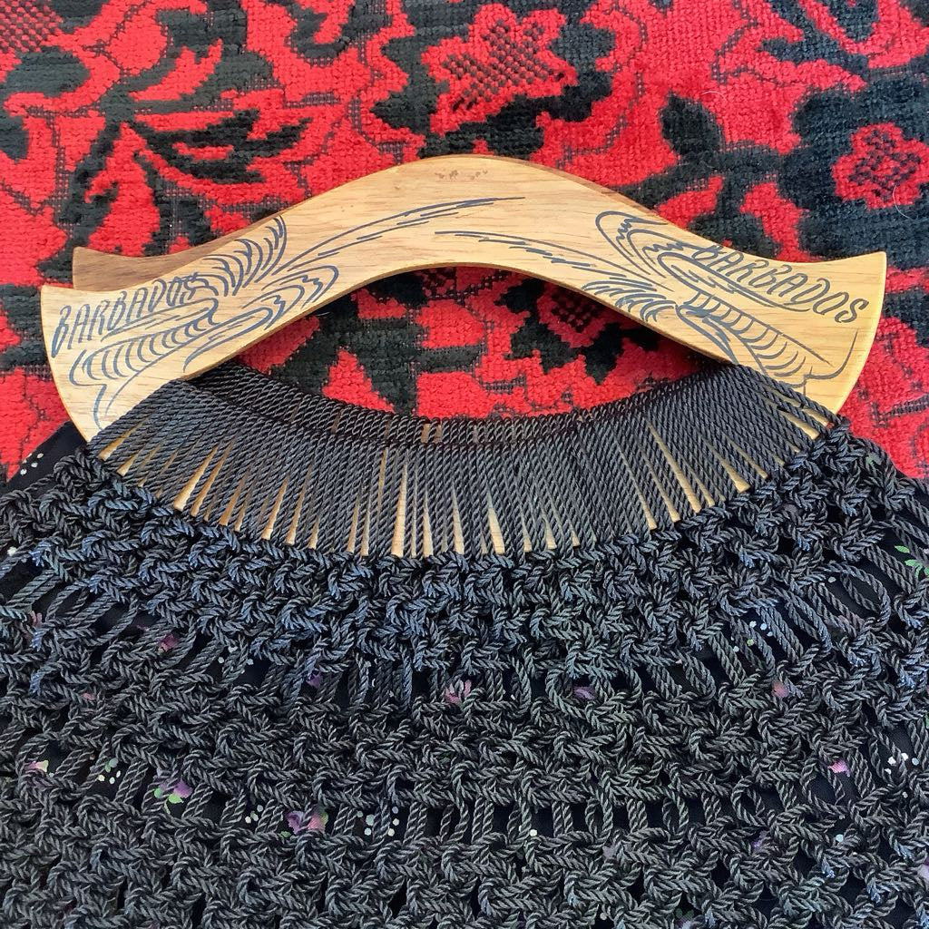 Vintage Black Woven Rope Clutch Bag