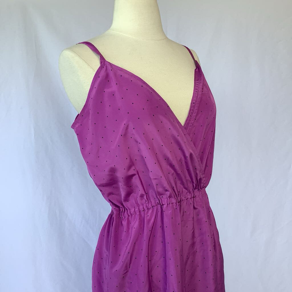 1970s Purple Polka Dot Dress