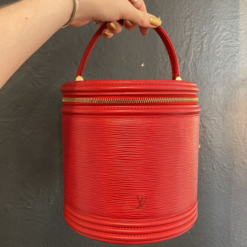 Authentic Vintage Louis Vuitton Red Epi Vanity Bag