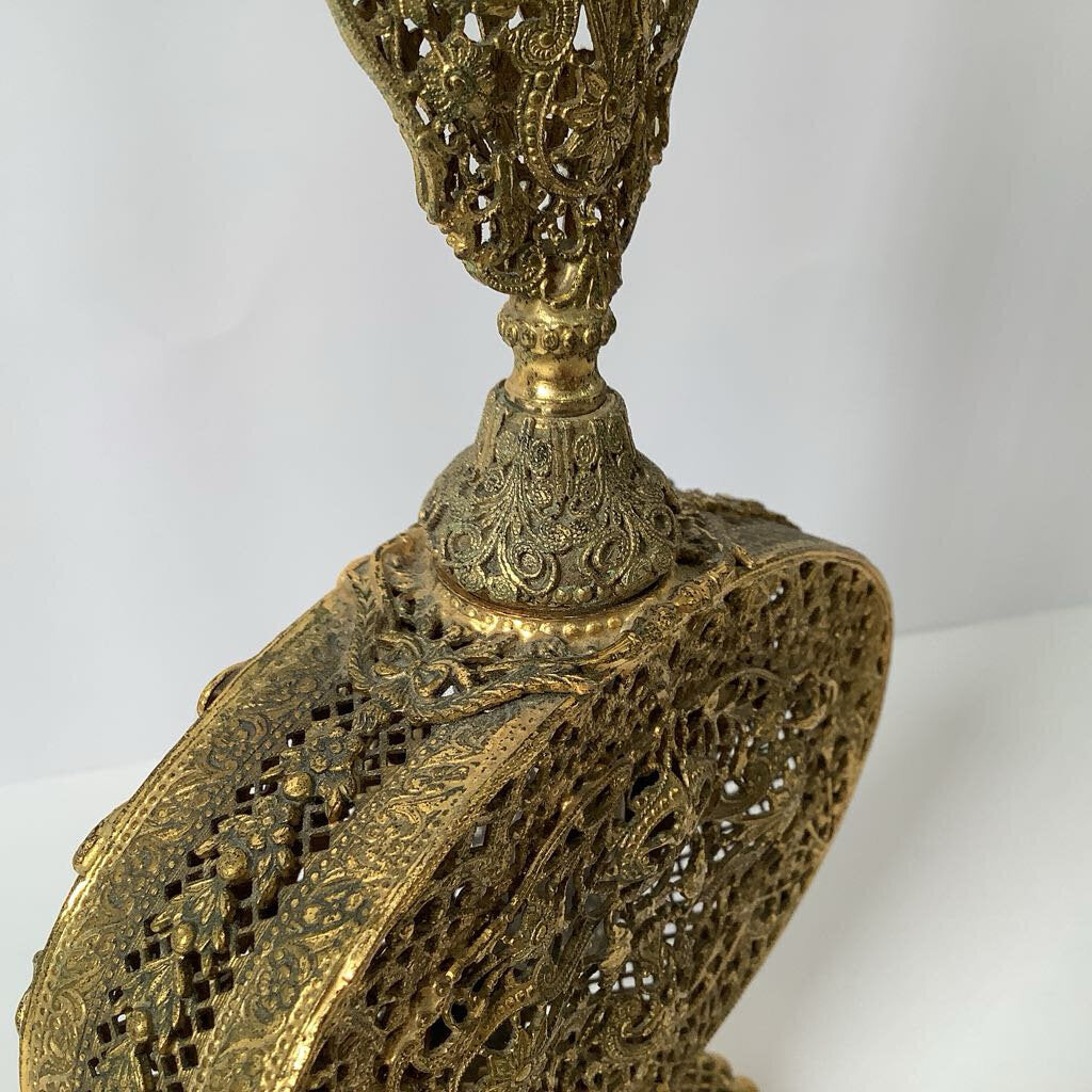 Vintage Ormolu Filigree Perfume Bottle