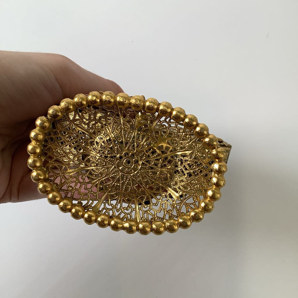 Vintage Ormolu Filigree Perfume Bottle