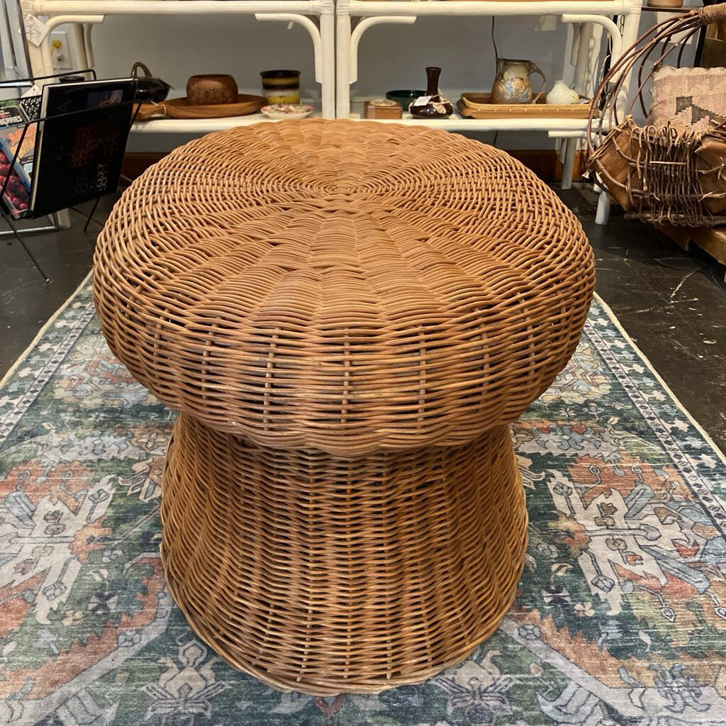 Vintage Caribe Wicker Mushroom Coffee Table