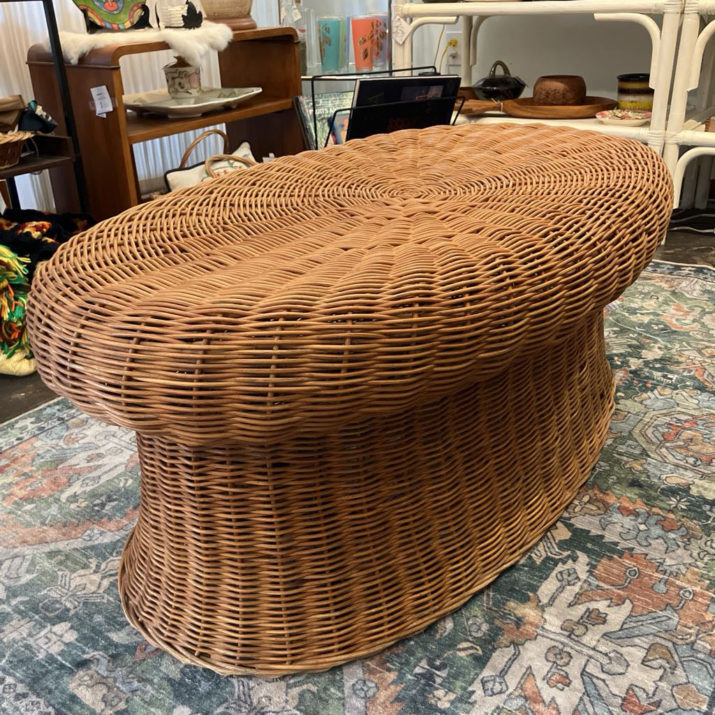 Vintage Caribe Wicker Mushroom Coffee Table