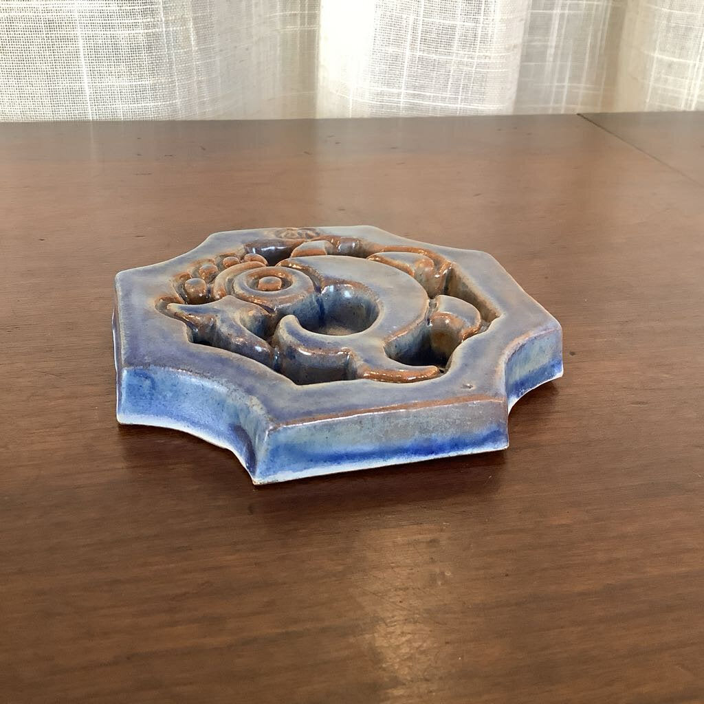 Moravian Blue Fish Tile