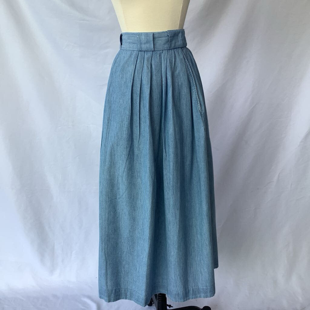 1980s Ralph Lauren Chambray Skirt