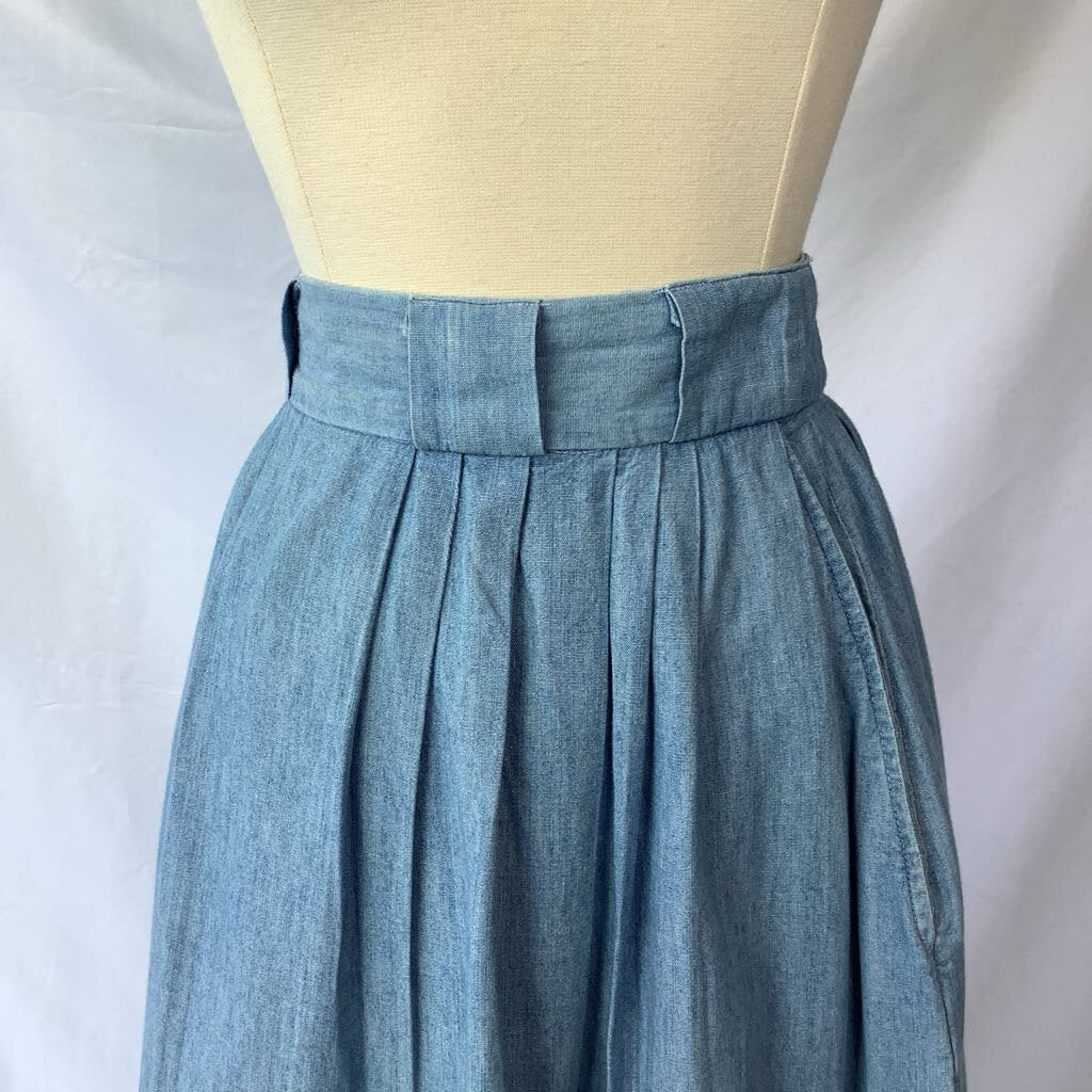 1980s Ralph Lauren Chambray Skirt