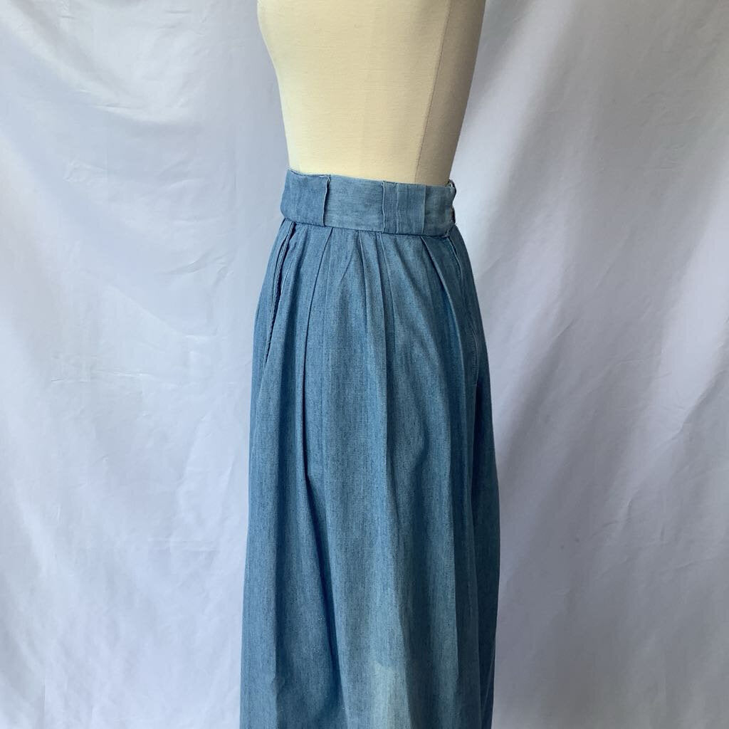 1980s Ralph Lauren Chambray Skirt