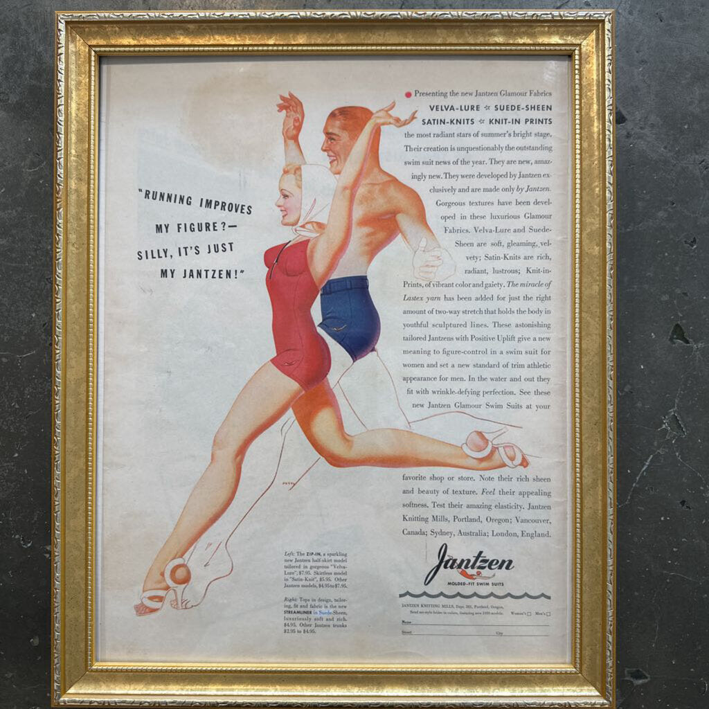 1939 Jantzen Swimsuit Framed Original Ad