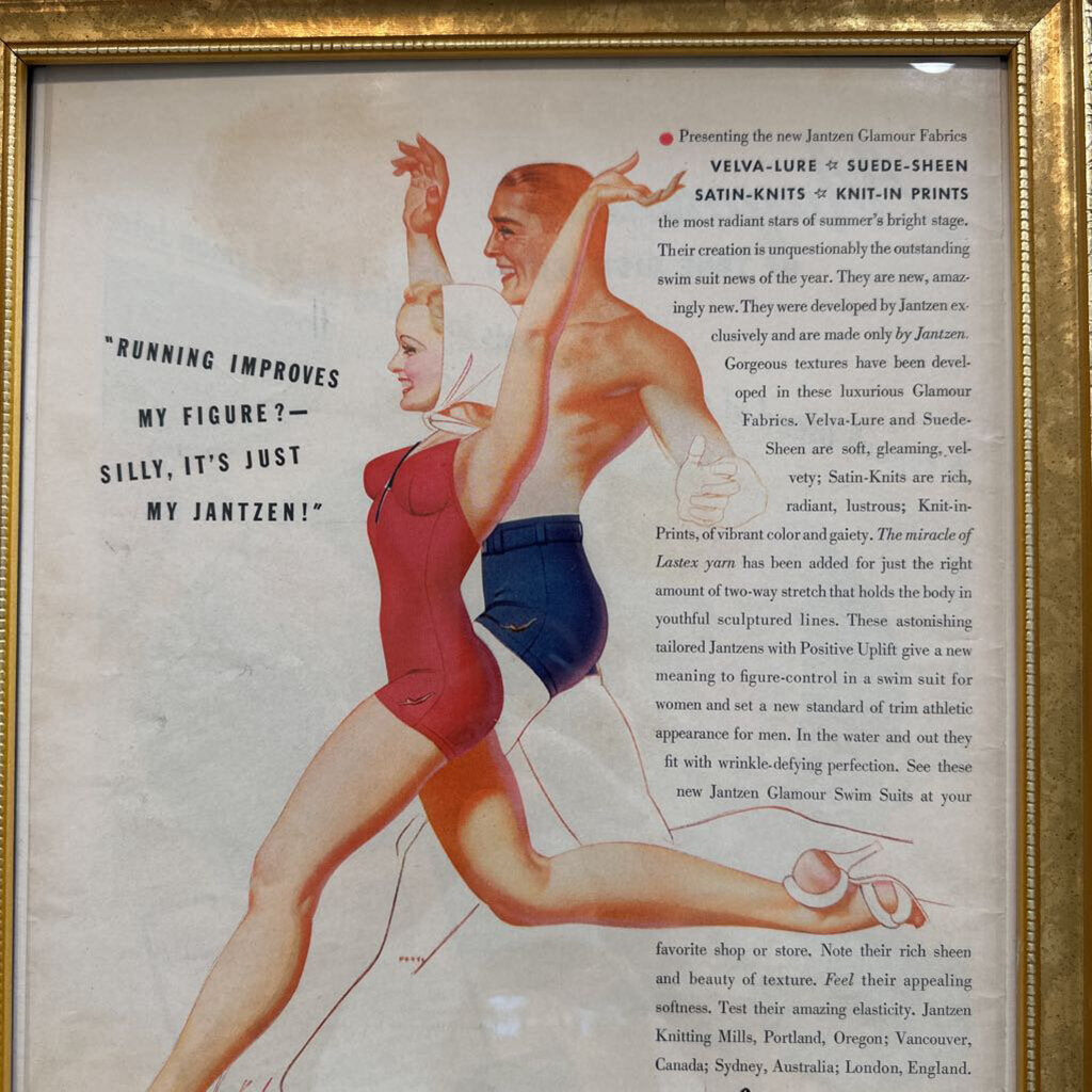 1939 Jantzen Swimsuit Framed Original Ad