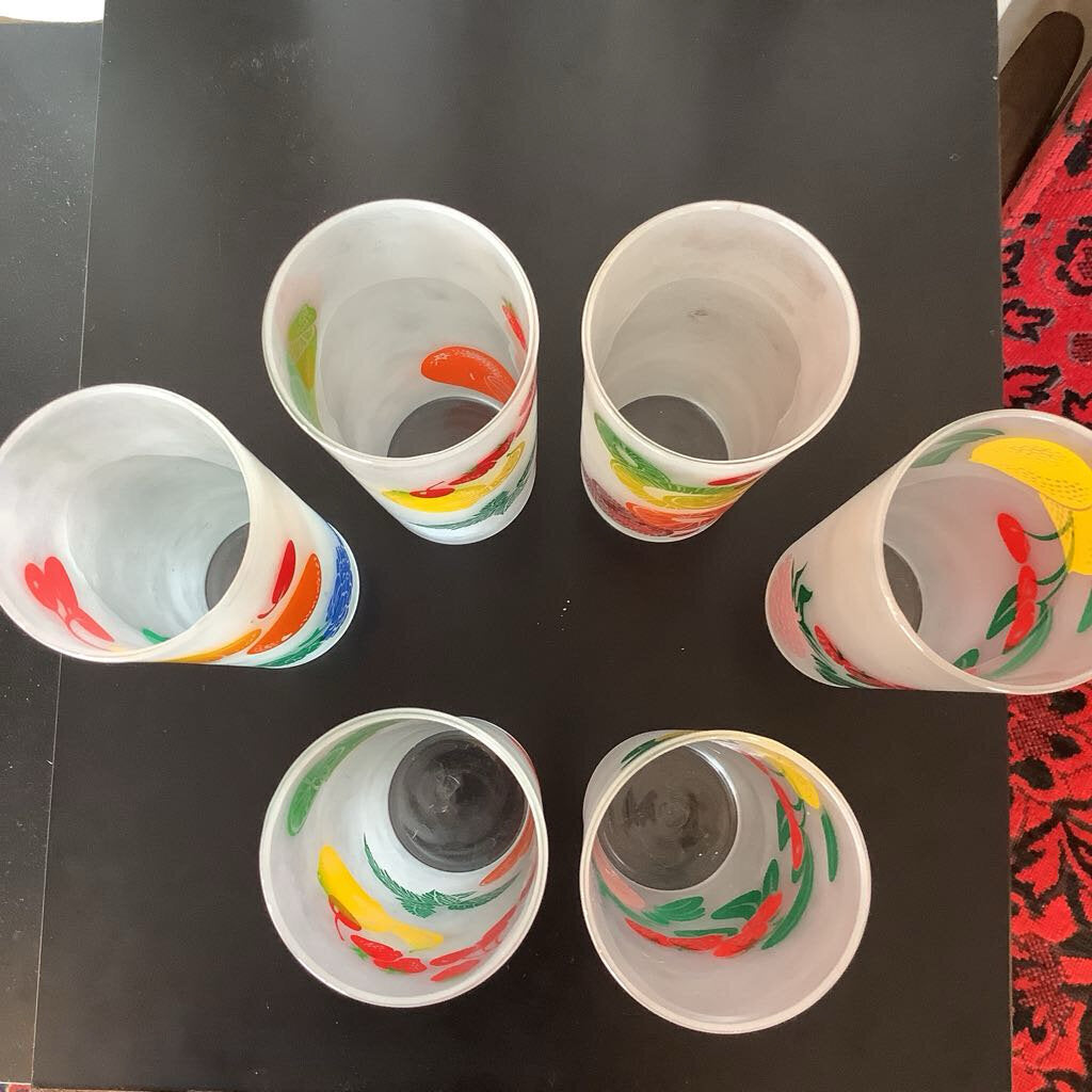 Mid Century Modern 1950's Federal Frosted Glass Tumblers