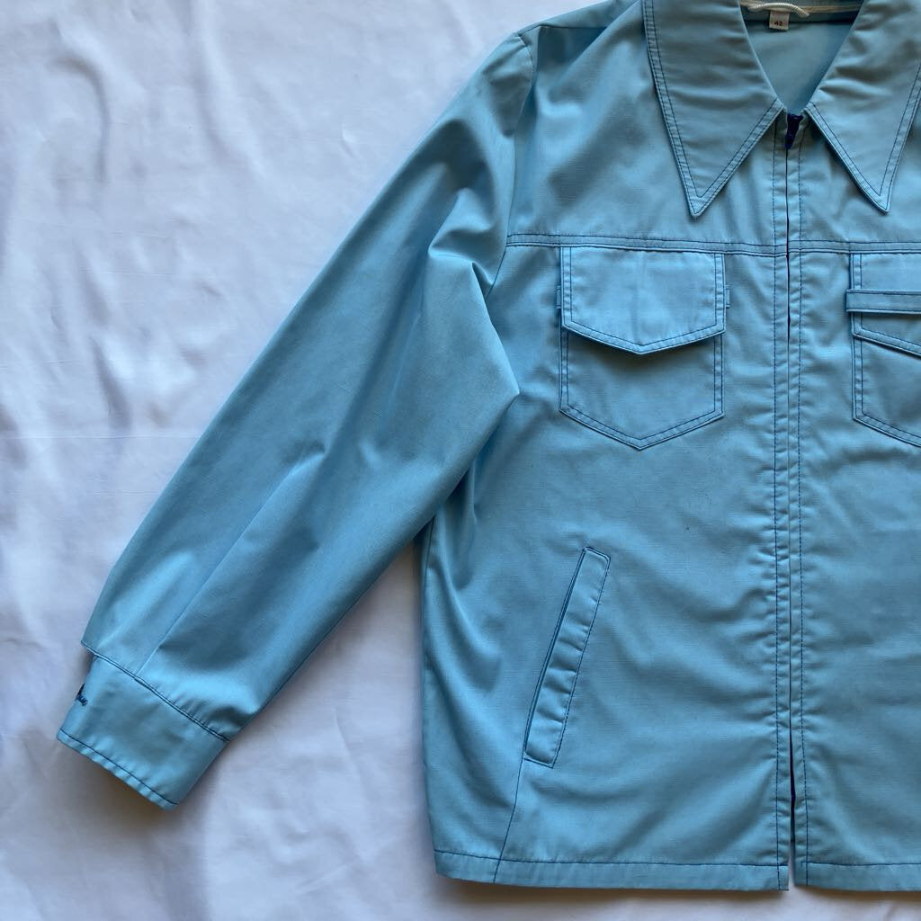 1960s Men's Baby Blue Golf Jacket