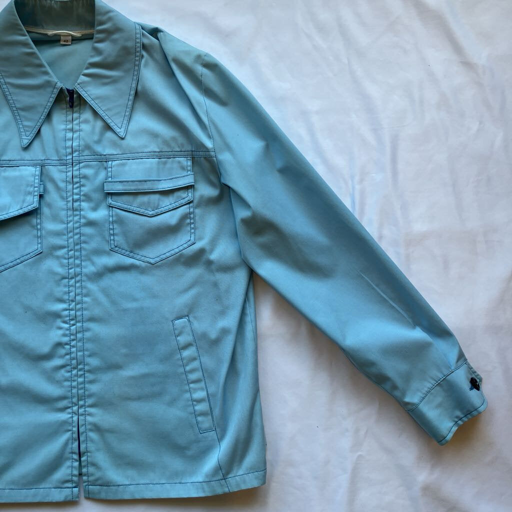 1960s Men's Baby Blue Golf Jacket