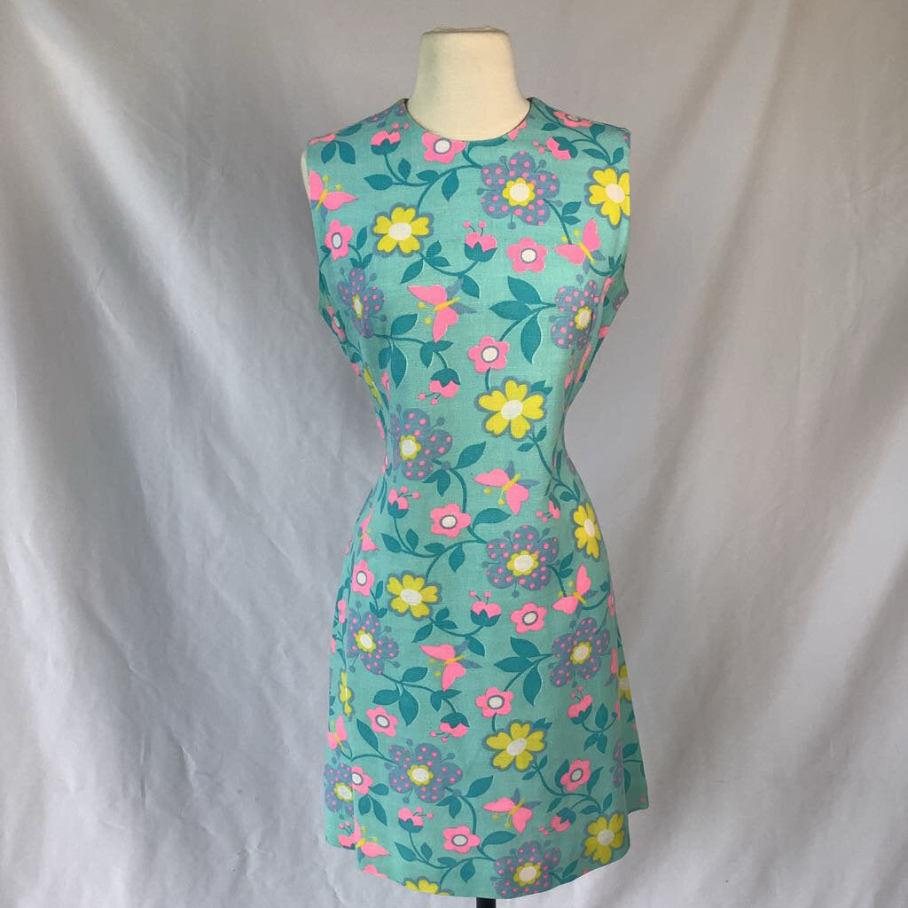 1960s Mod Linen Shift Dress