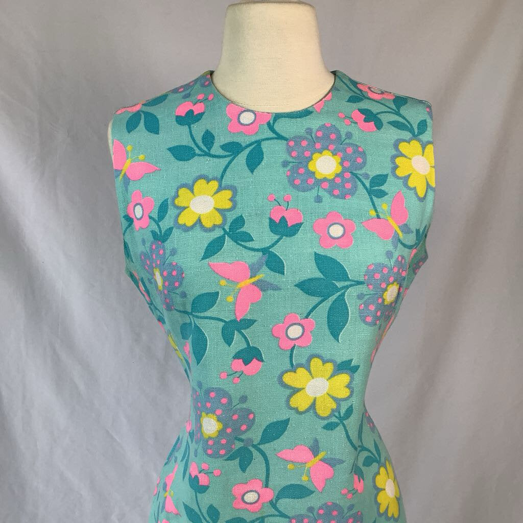 1960s Mod Linen Shift Dress