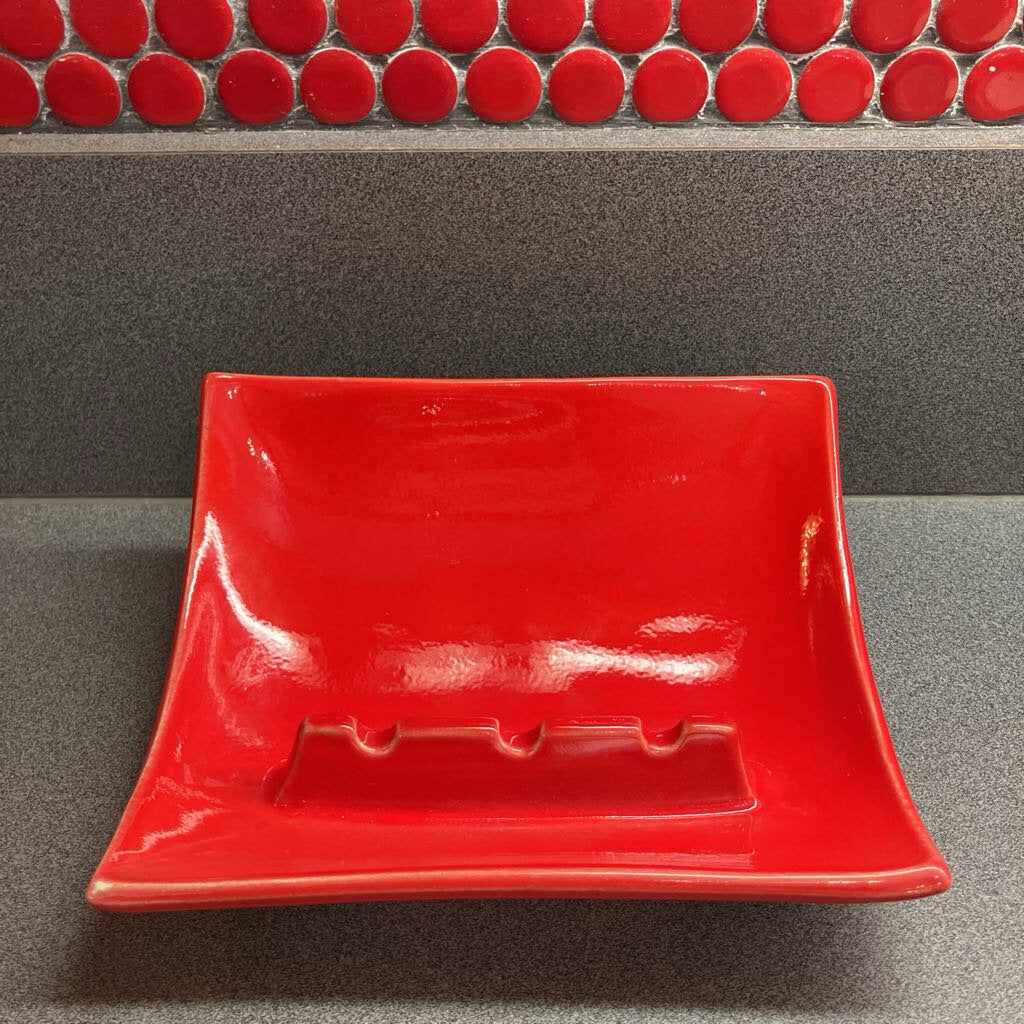 1970s Red Slope Red Wing Ashtray
