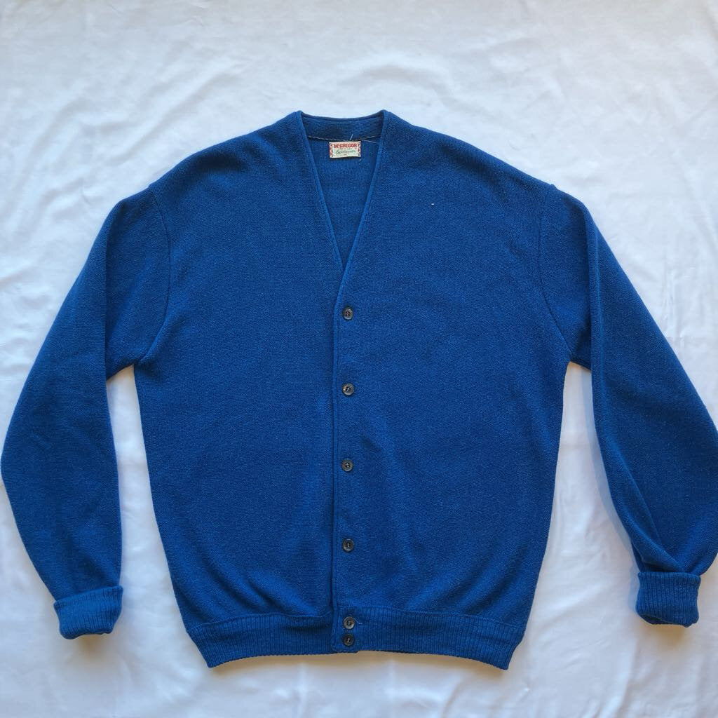 Vintage 60s McGregor Sportswear Blue Mohair Cardigan