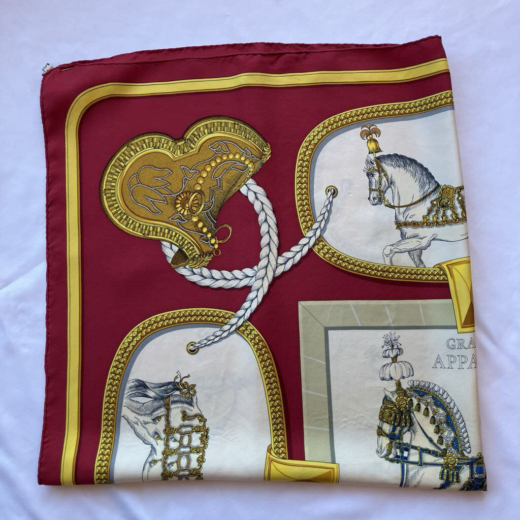 Authentic Vintage Hermes Silk Scarf- Freshly Dry Cleaned