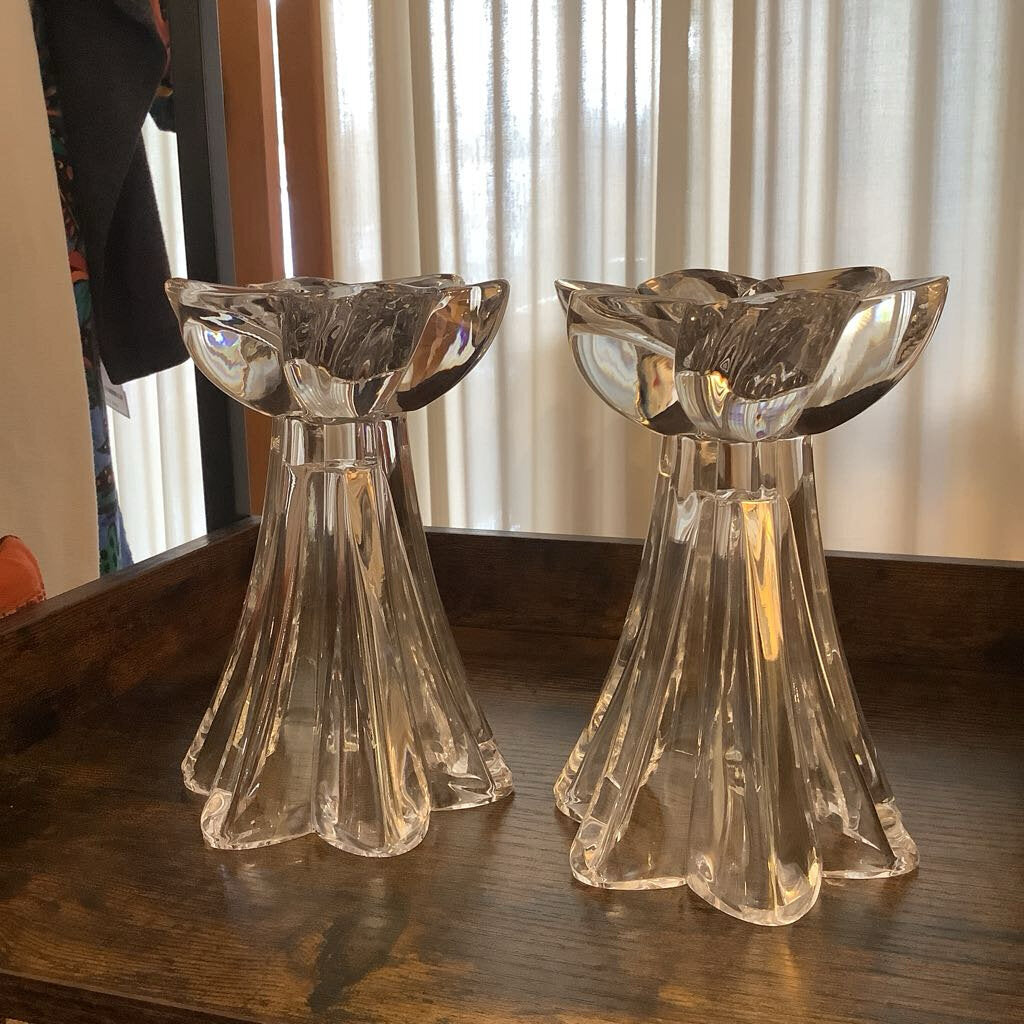 Glass Flower Candleholders