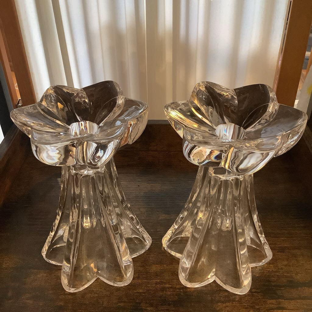 Glass Flower Candleholders