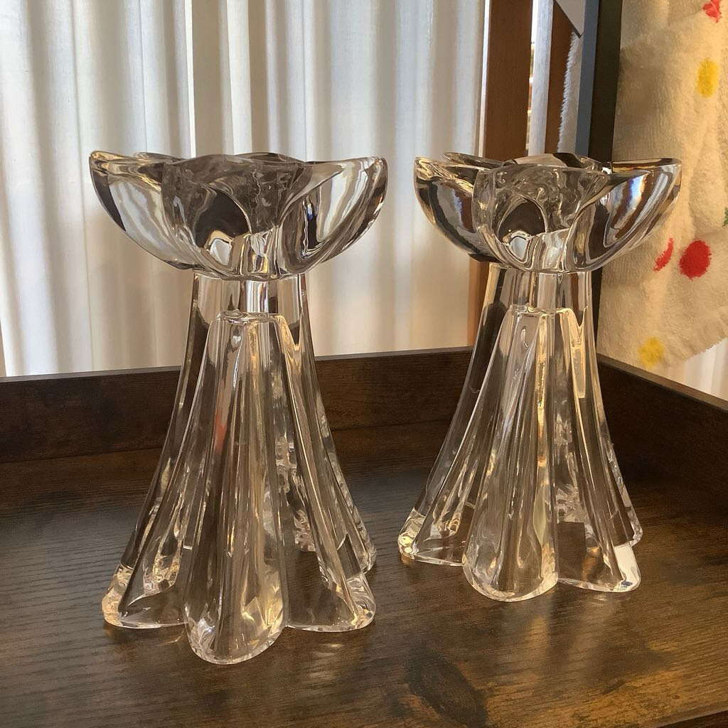 Glass Flower Candleholders