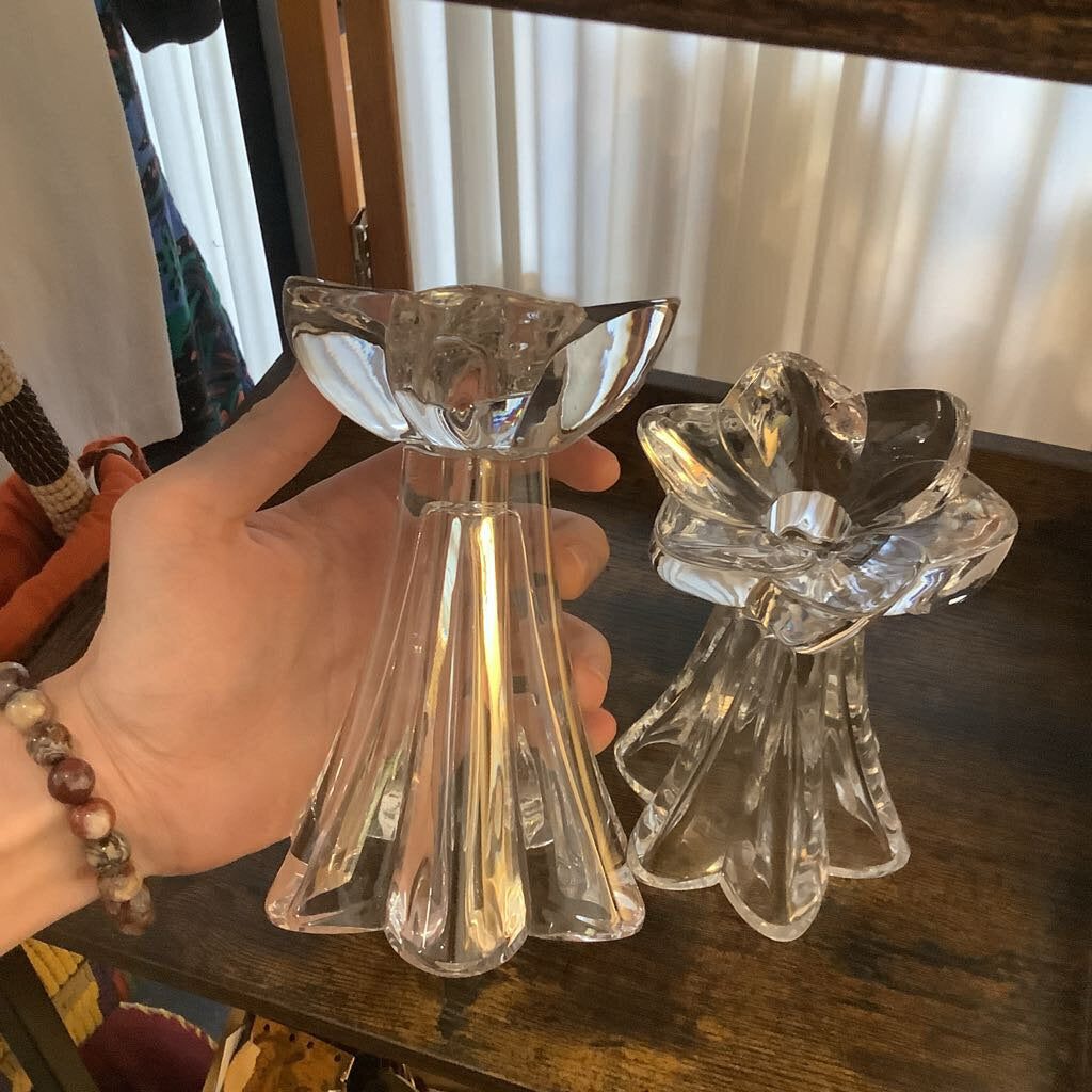 Glass Flower Candleholders