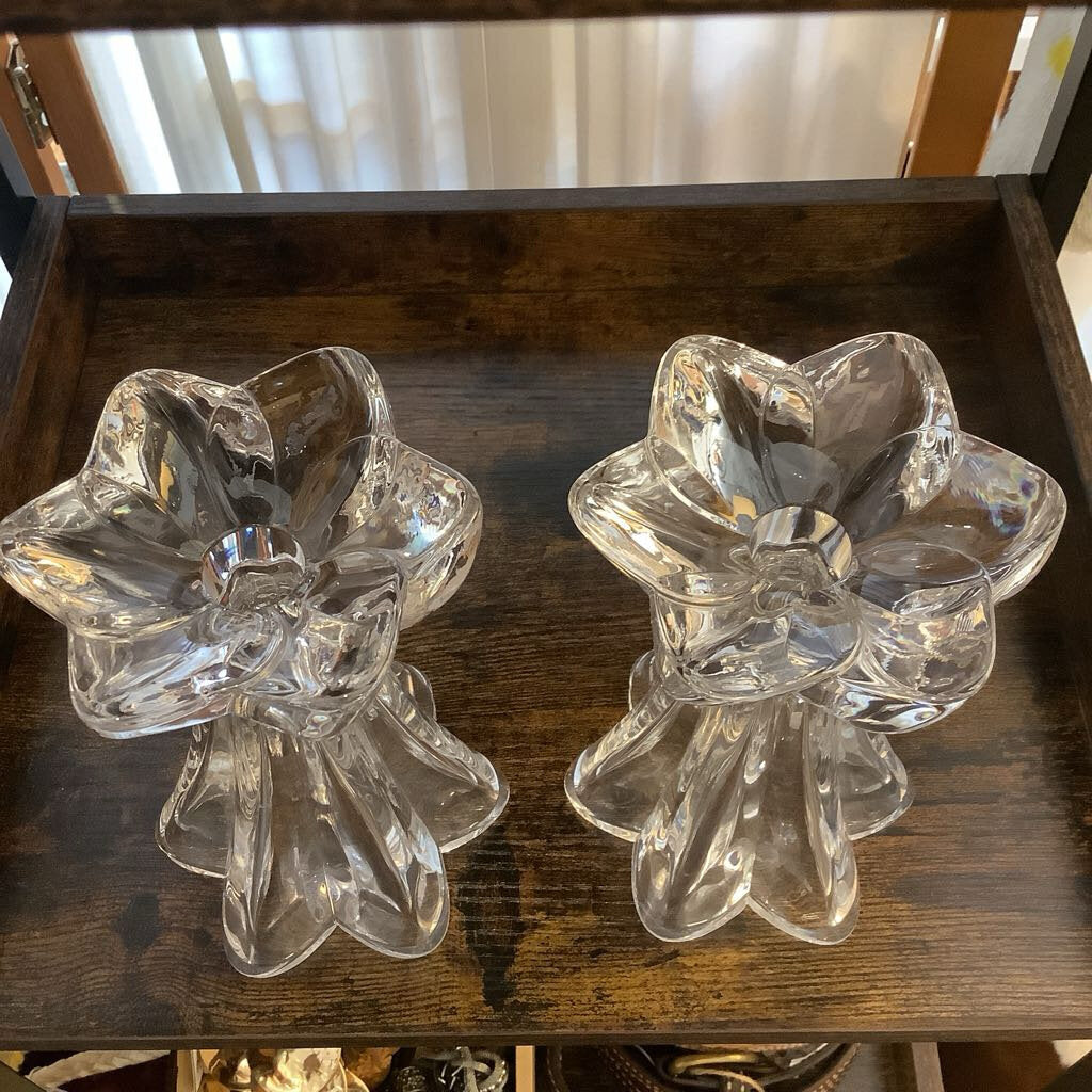 Glass Flower Candleholders