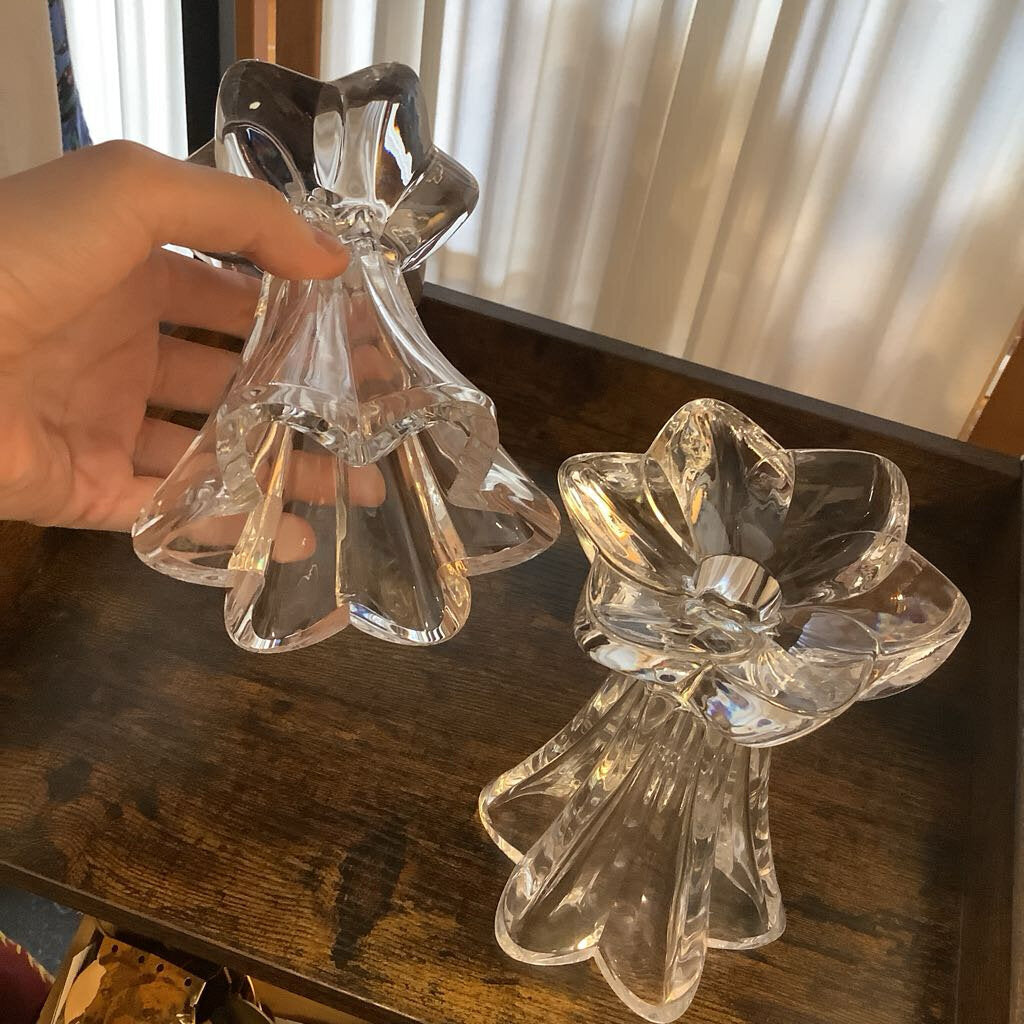 Glass Flower Candleholders