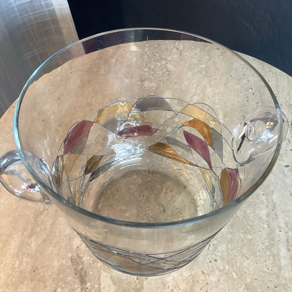 Vintage Milano Style, Stained Glass Ice Bucket
